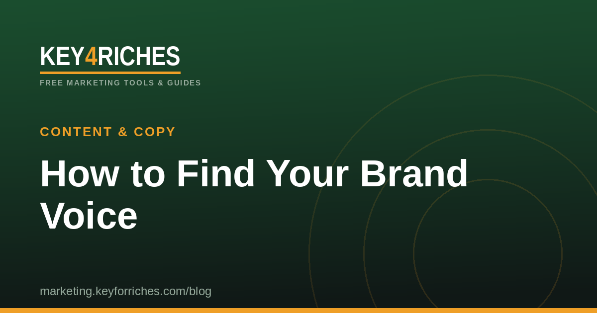 How to find and keep a consistent brand voice — Key For Riches Content & Copy guide