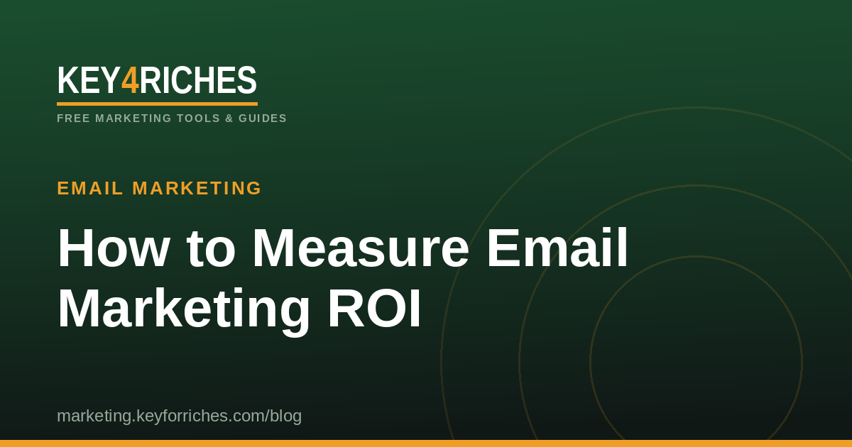 How to measure email marketing ROI — Key For Riches Email Marketing guide